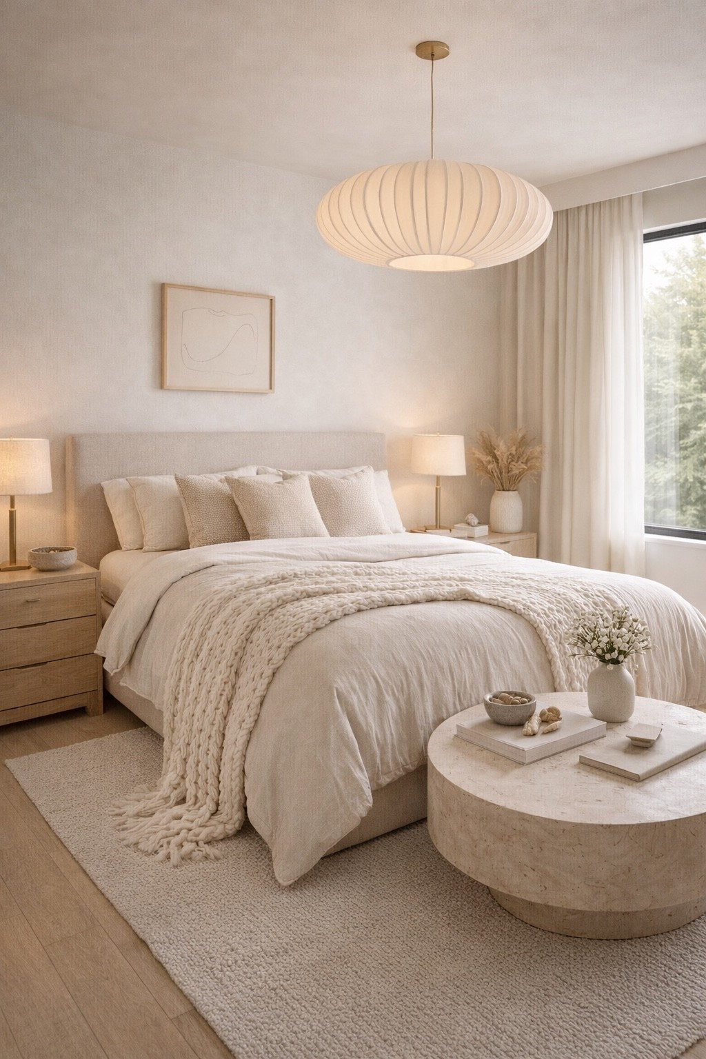 A cozy modern bedroom styled in warm neutral tones with layered bedding, soft textures, and calming minimal decor.
This space feels like a boutique hotel — serene, elegant, and timeless. Perfect inspiration for creating a relaxing, elevated bedroom at home 🤍
Save this look if you love soft neutrals, modern minimalism, and cozy luxury.

#neutralbedroom
#cozybedroom
#modernbedroom
#bedroominspo
#neutralhome
#softaesthetic
#minimalistbedroom
#luxuryhome
#homedecorinspo
#warmneutrals
