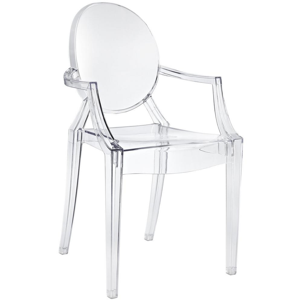 MODWAY Casper Clear Dining Arm Chair | The Home Depot