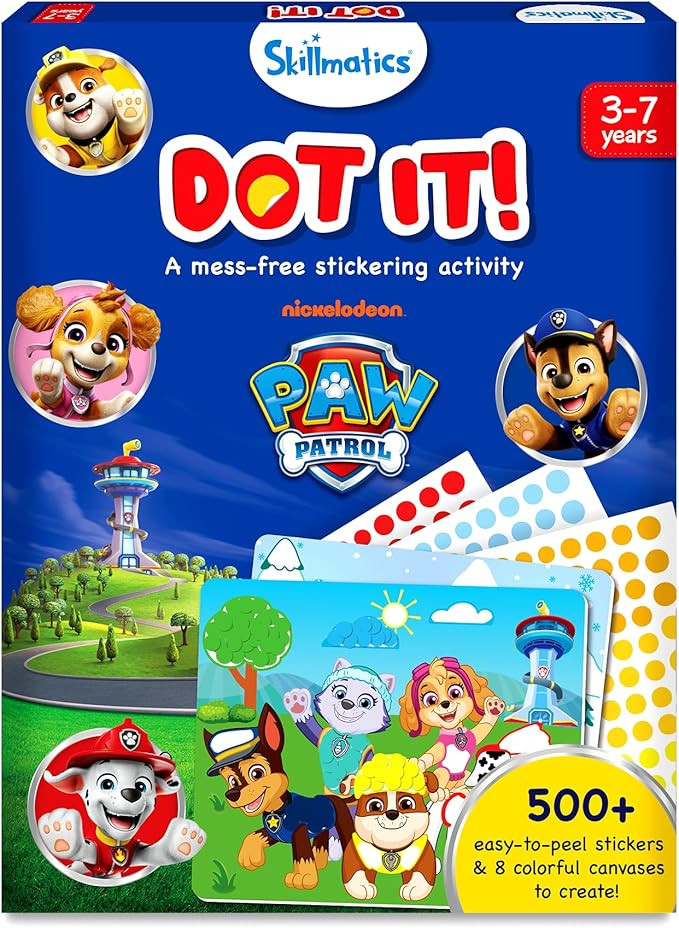 Skillmatics Dot It Sticker Art - PAW Patrol, Mess-Free Craft Kits, Stocking Stuffers for Kids, 50... | Amazon (US)