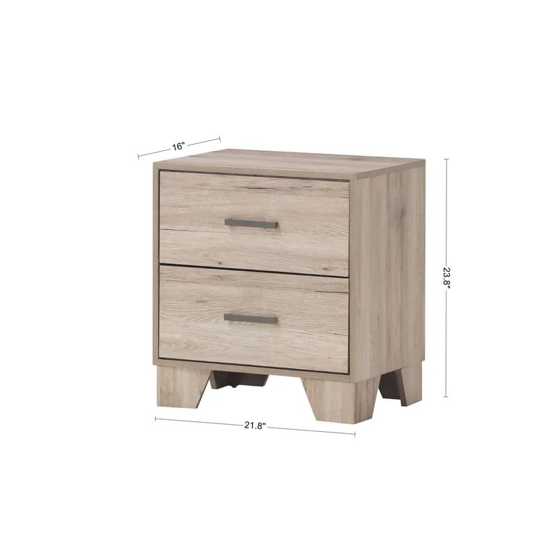 Beckville 2 - Drawer Nightstand in Light Oak | Wayfair North America