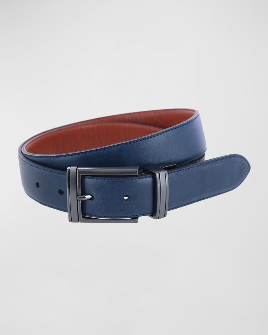 Trafalgar Men's Maverick Reversible Leather Belt | Neiman Marcus