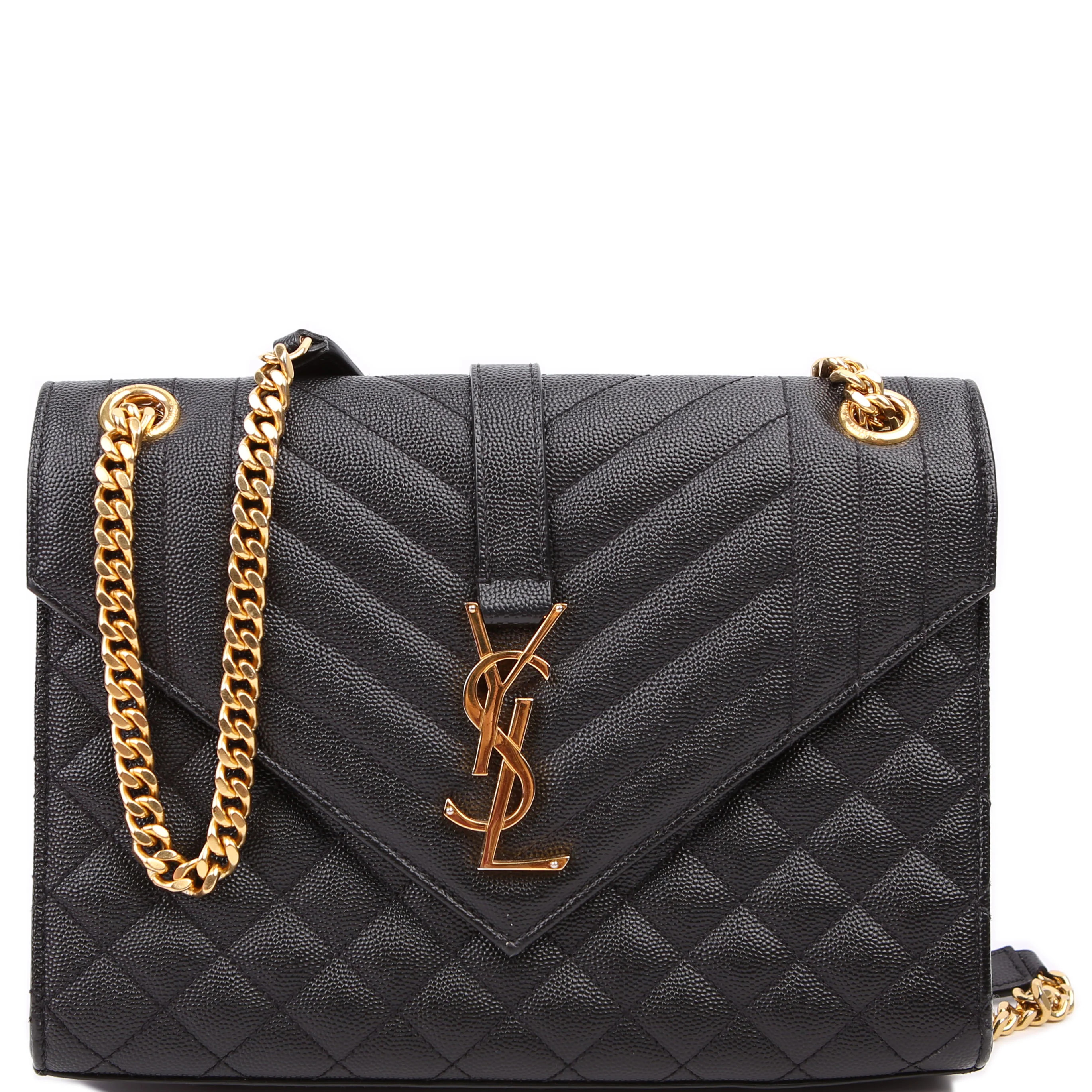 Envelope Medium Tri-Quilt 600185 Black | Keeks Designer Handbags