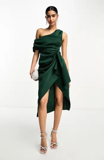 ASOS DESIGN Asymmetric Ruched Dress | Nordstrom | Nordstrom