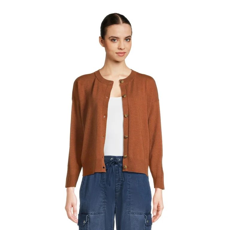 Time and Tru Women's Button Front Cardigan Sweater, Lightweight | Walmart (US)