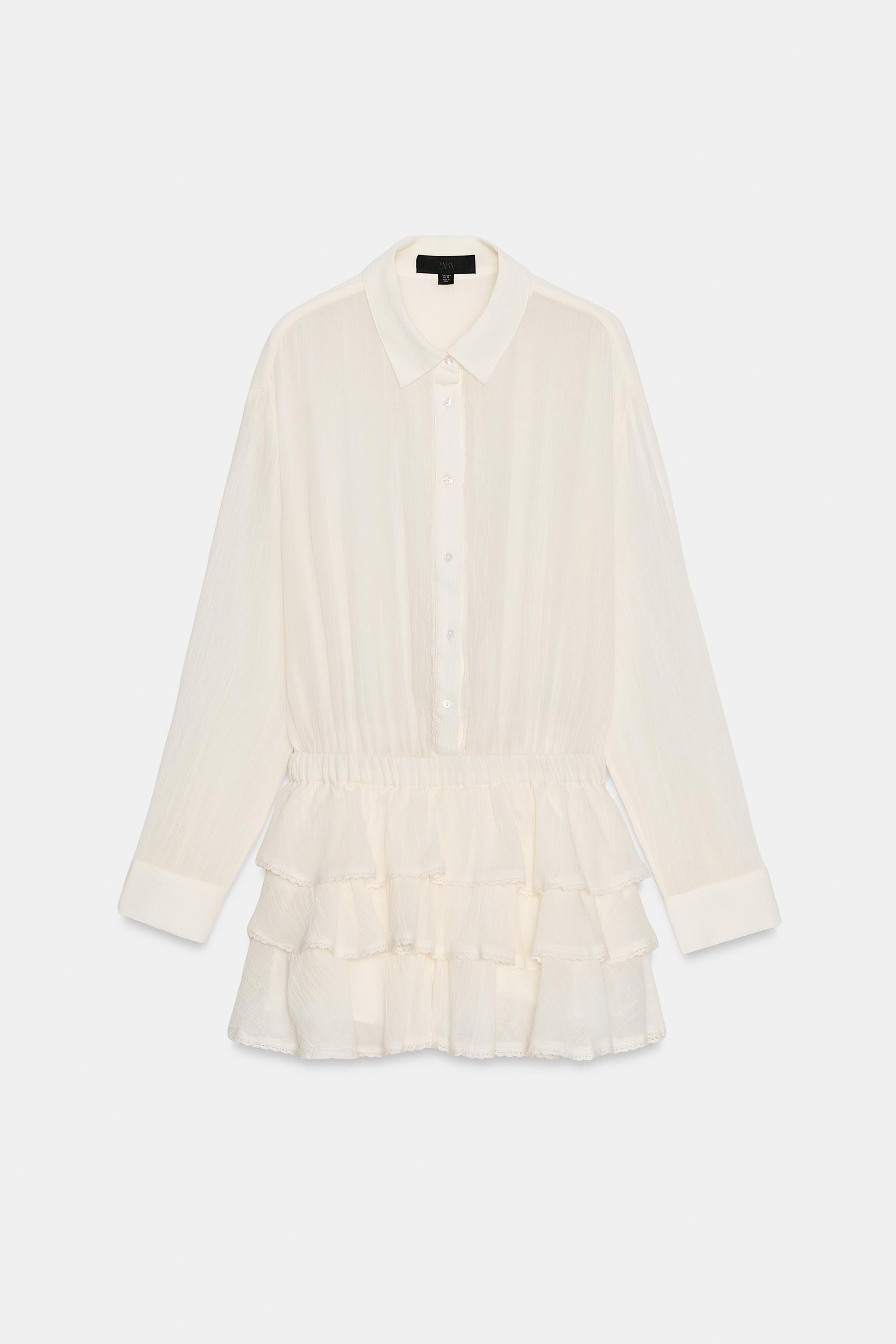 CHIFFON RUFFLED JUMPSUIT DRESS | Zara UK