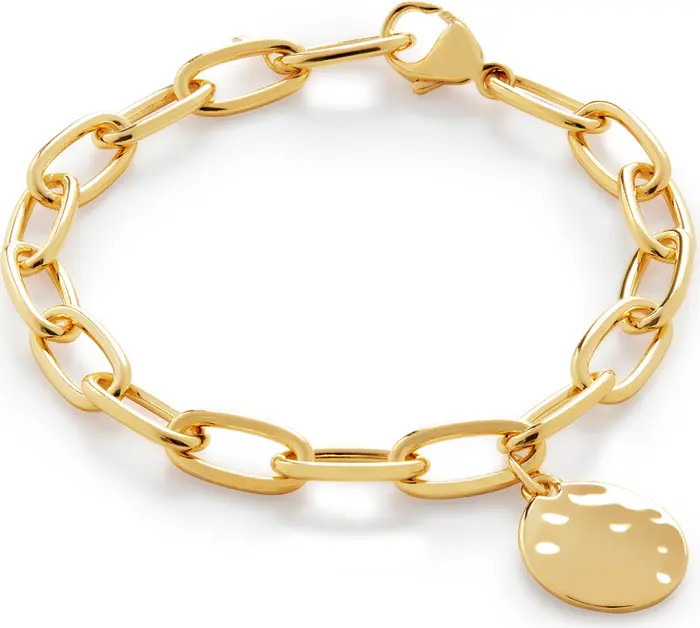 Monica Vinader 18K Gold ID Oval Charm Bracelet | Nordstrom | Nordstrom
