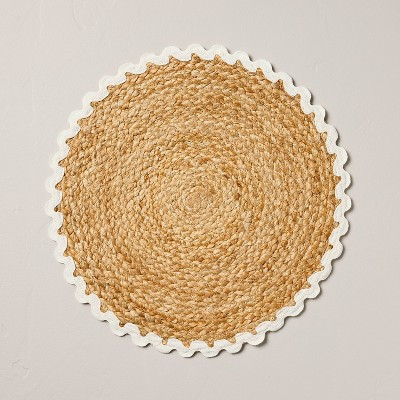 Round Woven Charger Rickrack Trim Cream - Hearth & Hand™ with Magnolia | Target