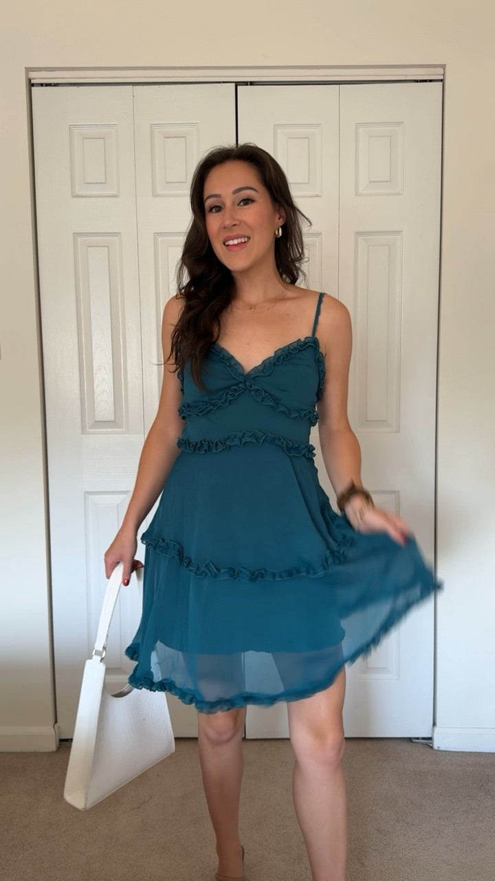 How gorgeous is this teal dress 😍! I got mine from Von Maur last summer but I found what looks like the exact one on Amazon!

I styled this look for a night out to dinner at one of our favorite restaurants! I styled this look with neutral accents because the pop of color in the dress does it all for me!

#LTKFindsUnder50 #LTKStyleTip #LTKSeasonal