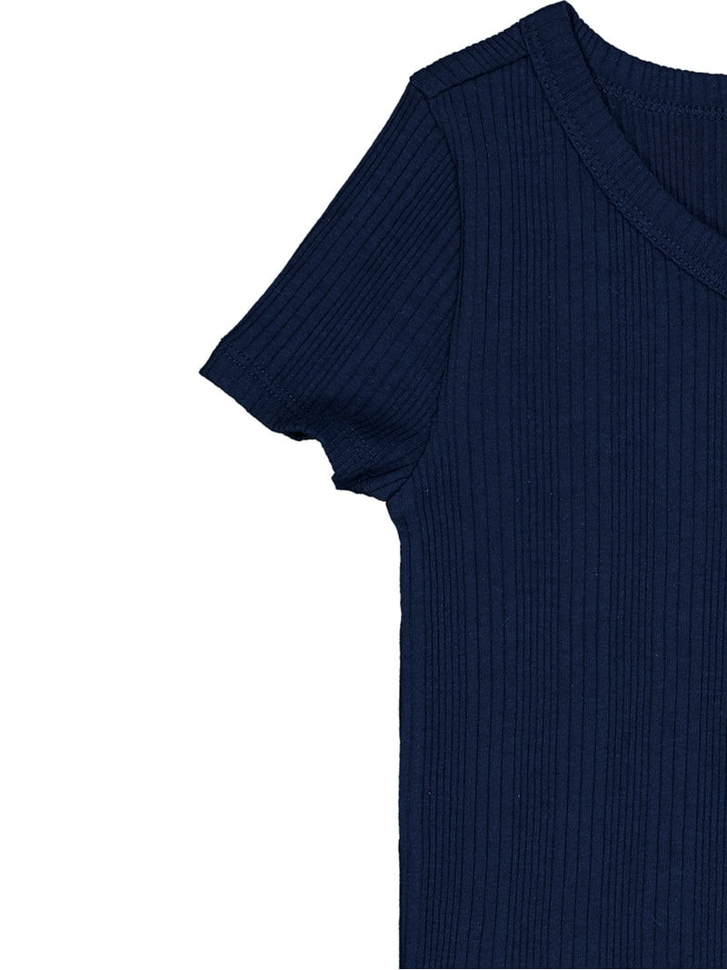 Wonder Nation Girls Short Sleeve Henley Knit Top, Sizes 4-18 & Plus | Walmart (US)