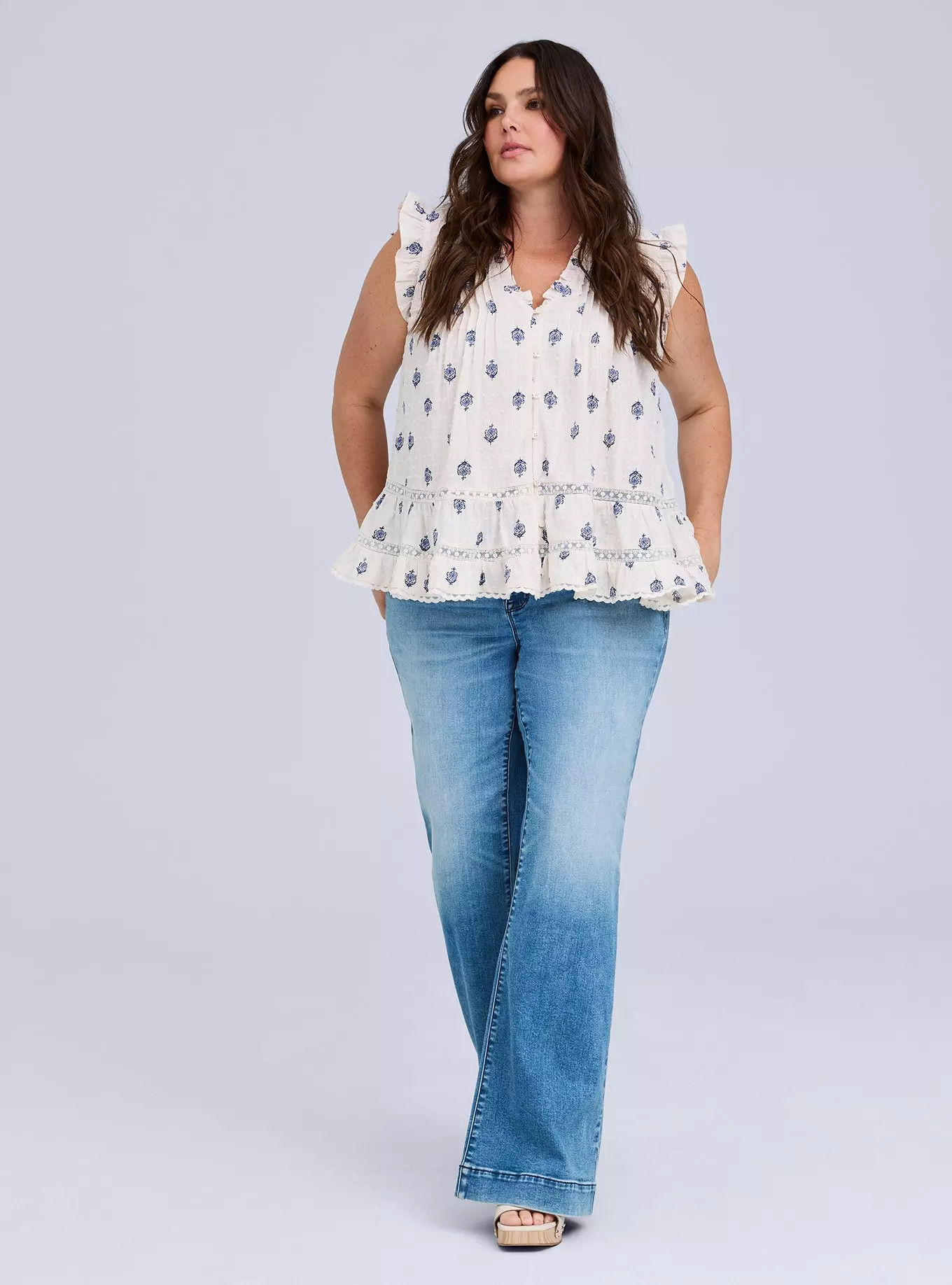 Belle Isle Pintuck Ruffle Top | Torrid (US & Canada)