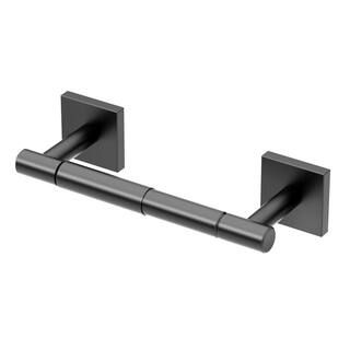 Gatco Elevate Standard Double Post Toilet Paper Holder in Matte Black-4053AMX - The Home Depot | The Home Depot