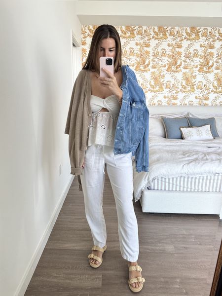 Waven sandals with my all white outfit of the day! Love this for my Florida outfits or WFH outfit when it’s pretty outside. Wearing a medium top and bottom.

My jcrew linen pants are sold out, but I linked similar styles!

#LTKtravel #LTKfindsunder100 #LTKstyletip