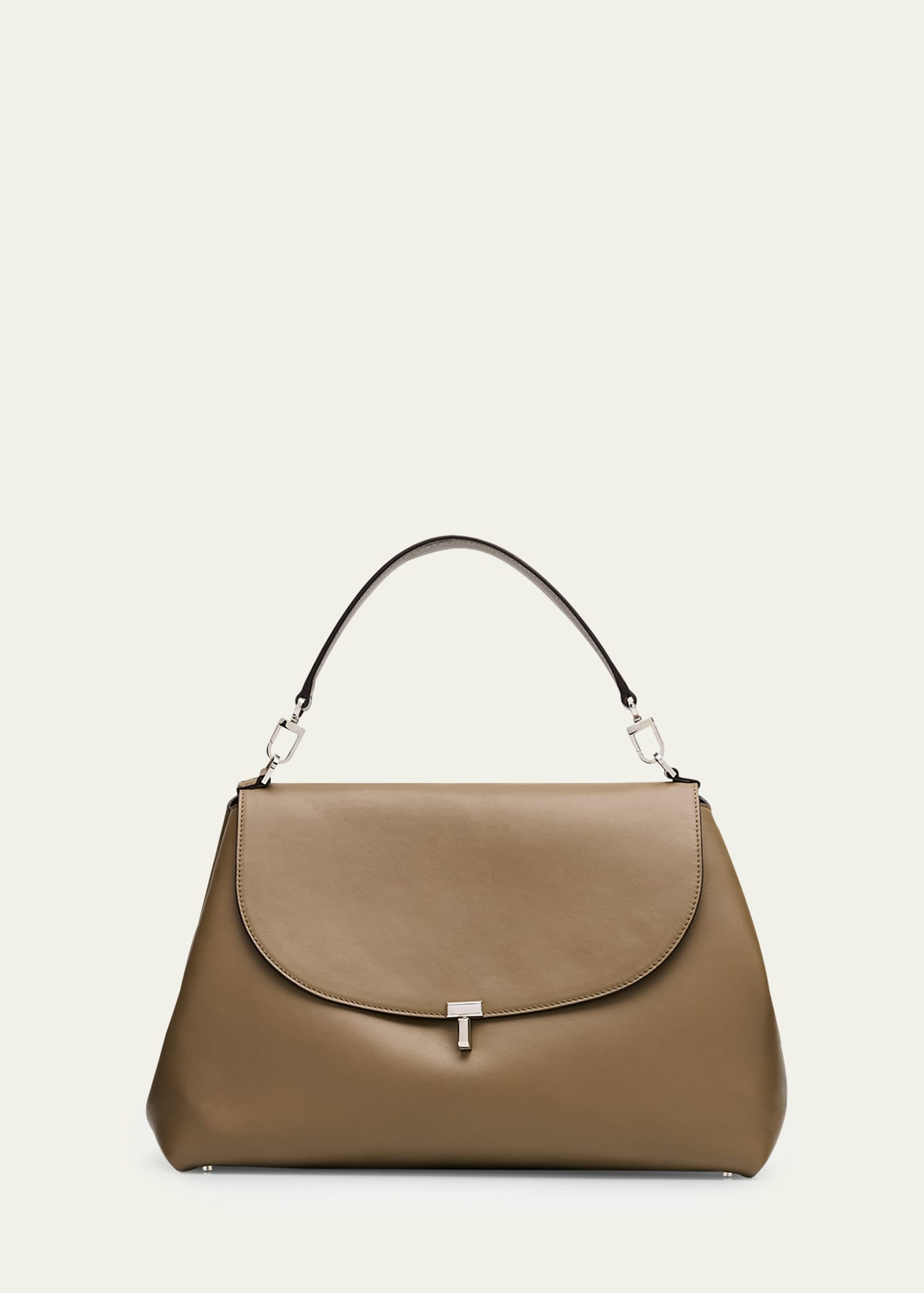 Toteme T-Lock Leather Satchel Bag | Bergdorf Goodman