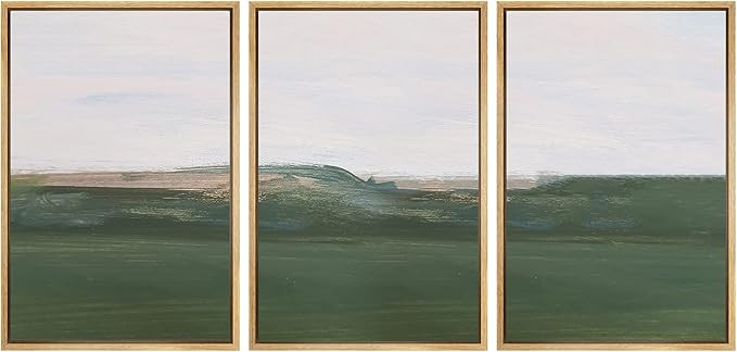 SIGNWIN Framed Wall Art Print Set Abstract Green Hill Landscape with Skyline Shapes Patterns Illu... | Amazon (US)