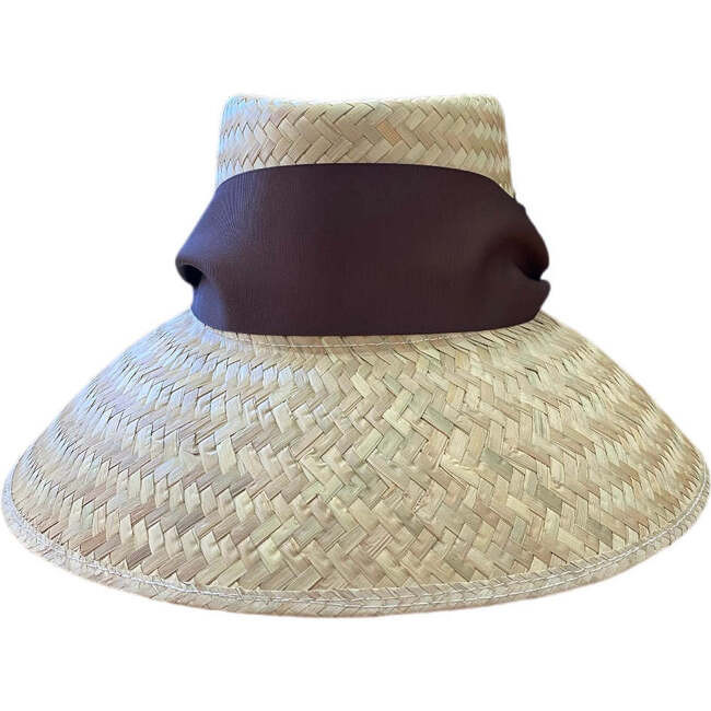 Sarah Bray Bermuda | Women's Amaryllis Wide & Short Brim Grosgrain Ribbon Sun Hat, Dark (Brown, One Size) | Maisonette | Maisonette
