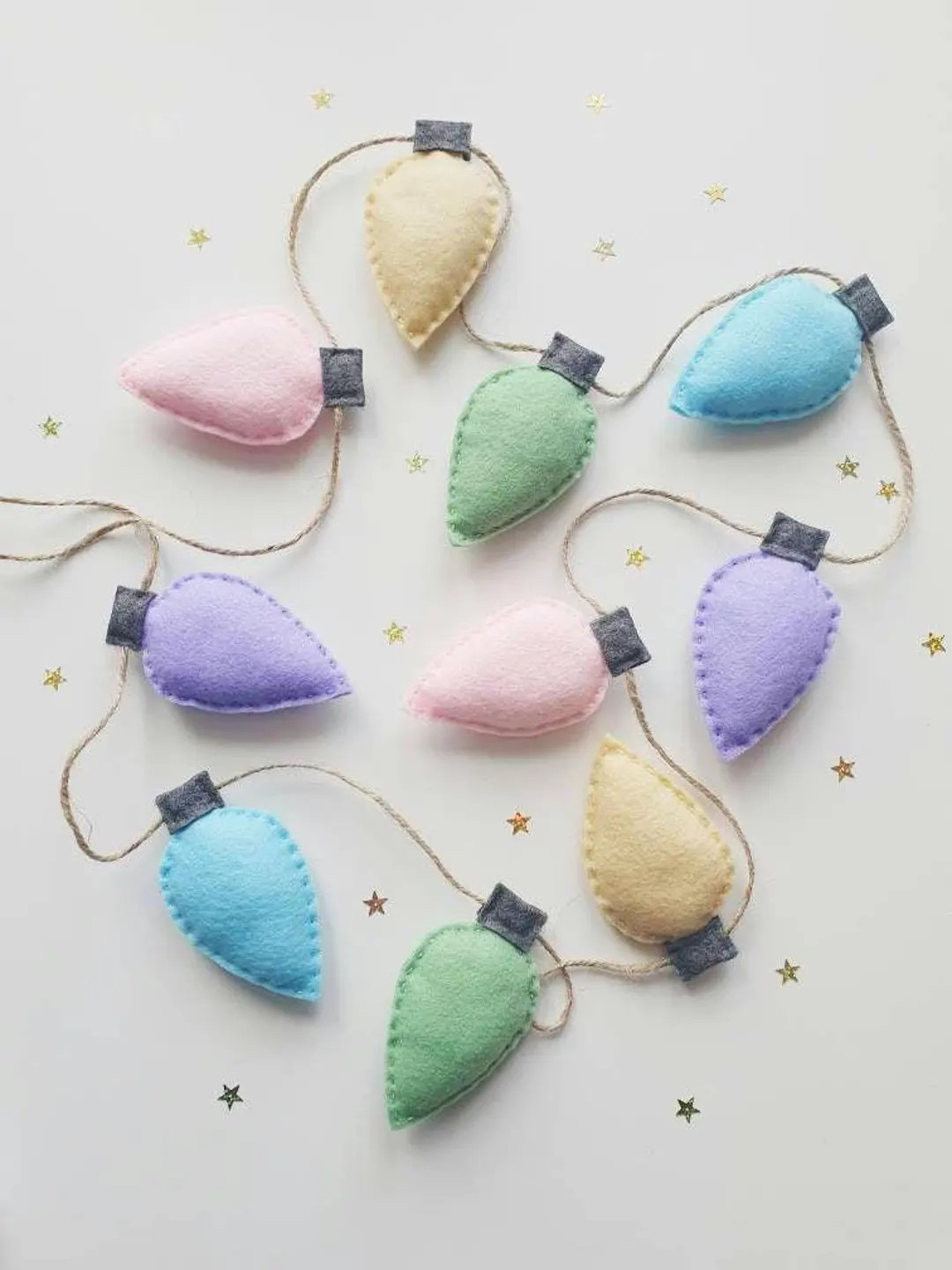 Pastel Felt Christmas Fairy Lights Decoration. - Etsy UK | Etsy (US)