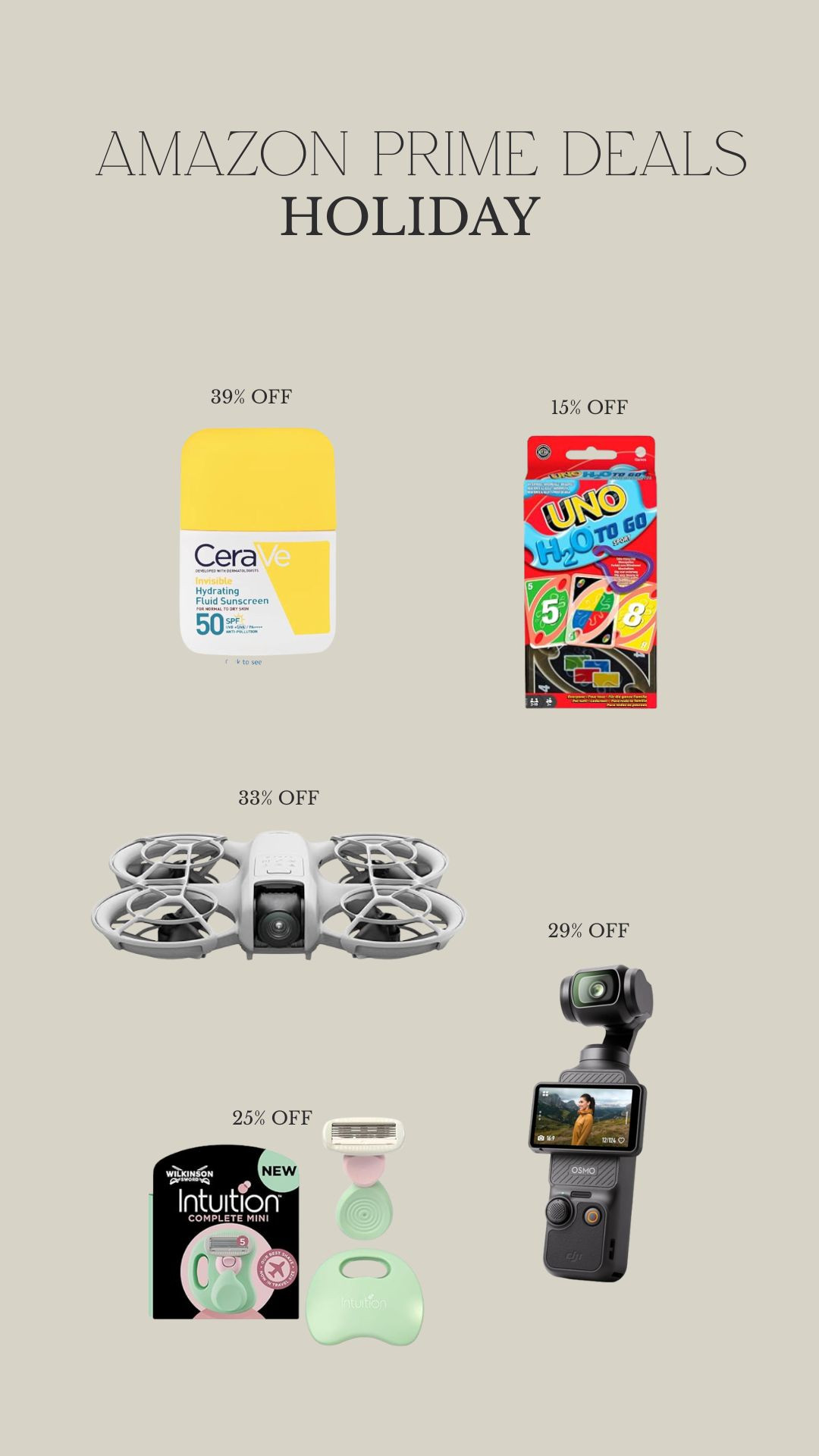 Amazon Prime Deals - Holiday Essentials 

Travel Must Haves, CeraVe SPF 50, Hydrating Fluid Sunscreen, Summer Travel Buys, Holiday Packing Picks, Prime Day Deals, Travel Accessories Edit, Vacation Essentials, Holiday Tech

#LTKuk #LTKsummer #LTKtravel
