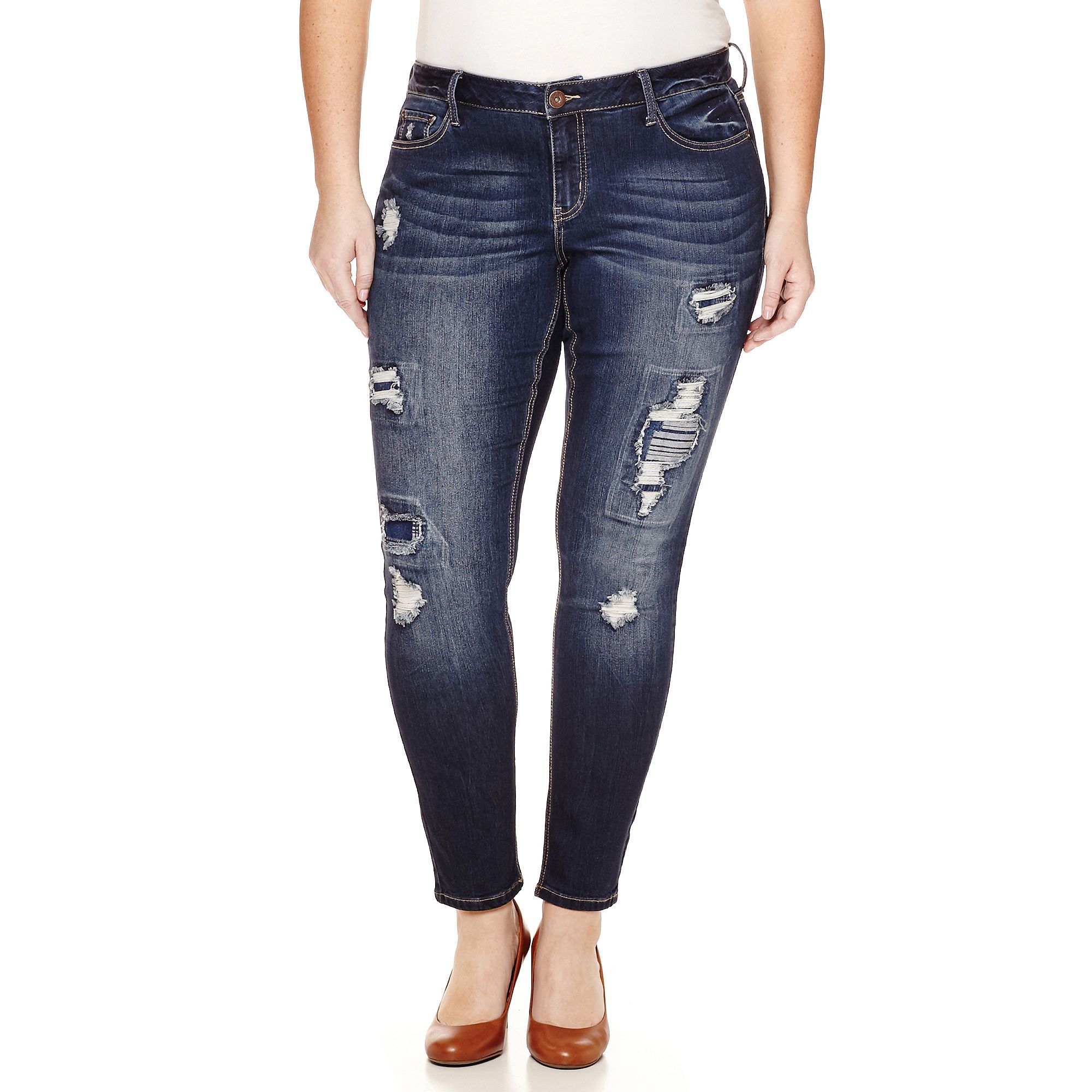 Love Indigo Patch Denim Skinny Jeans - Plus | JCPenney