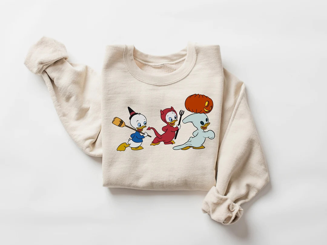 90s Halloween Sweatshirt, Retro Halloween Ducks Shirt, Halloween Cartoon Sweatshirt, Halloween Gi... | Etsy (US)