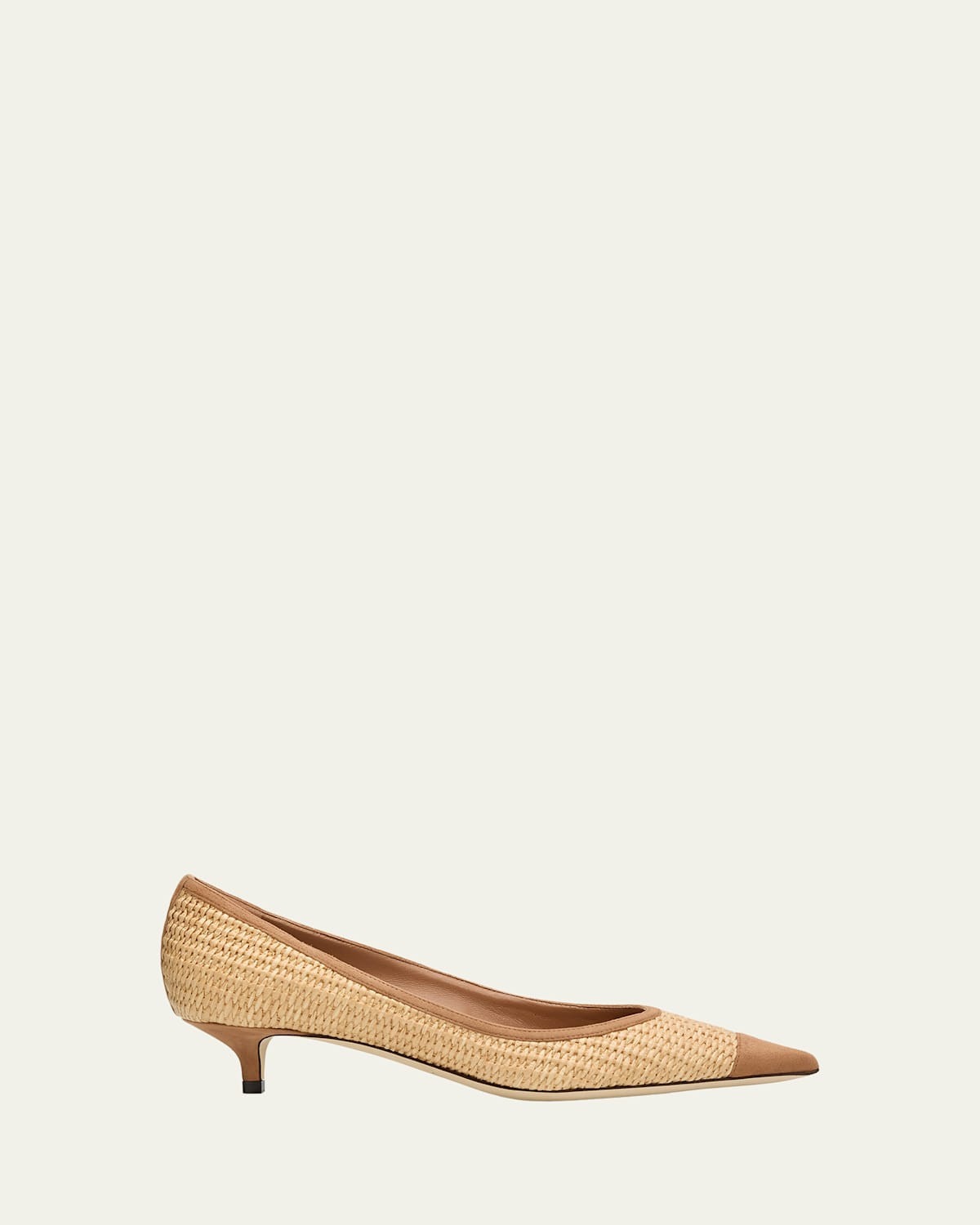 35mm Amelia Raffia and Suede Pointed-Toe Pumps | Bergdorf Goodman