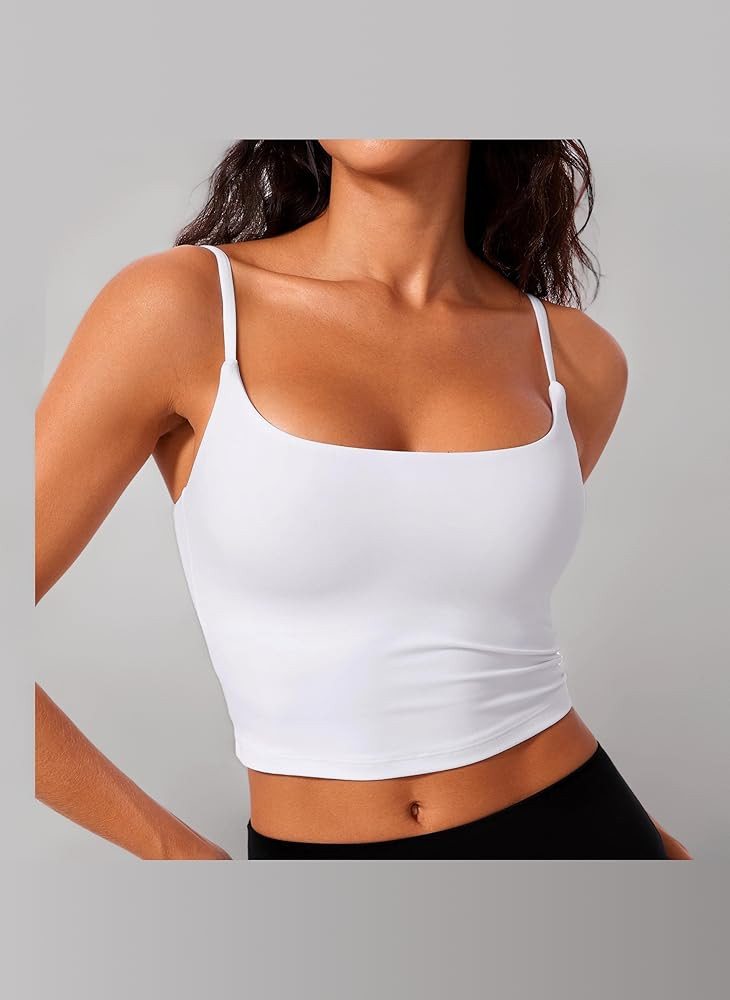 CRZ YOGA Butterlift Women's Scoop Neck Longline Sports Bra - U Back Adjustable Straps Workout Yog... | Amazon (UK)