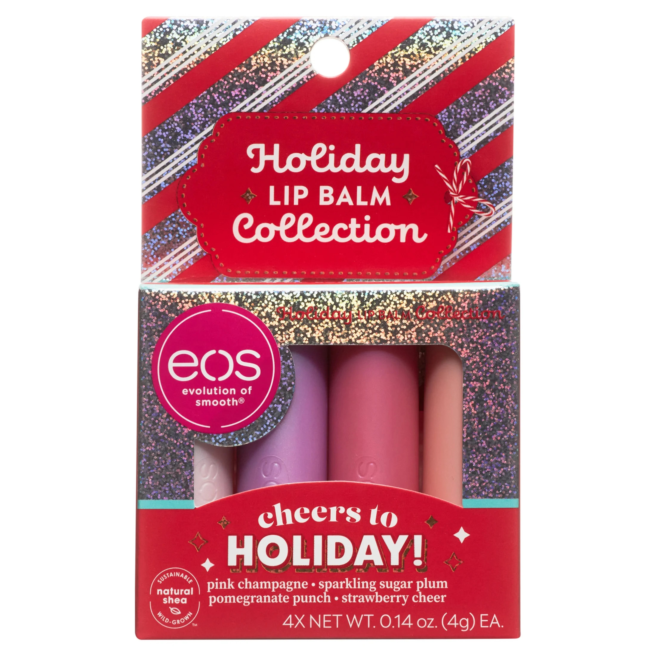 eos Holiday Hydrating Natural Lip Balm, Multi-Flavor, 4 Pack | Walmart (US)
