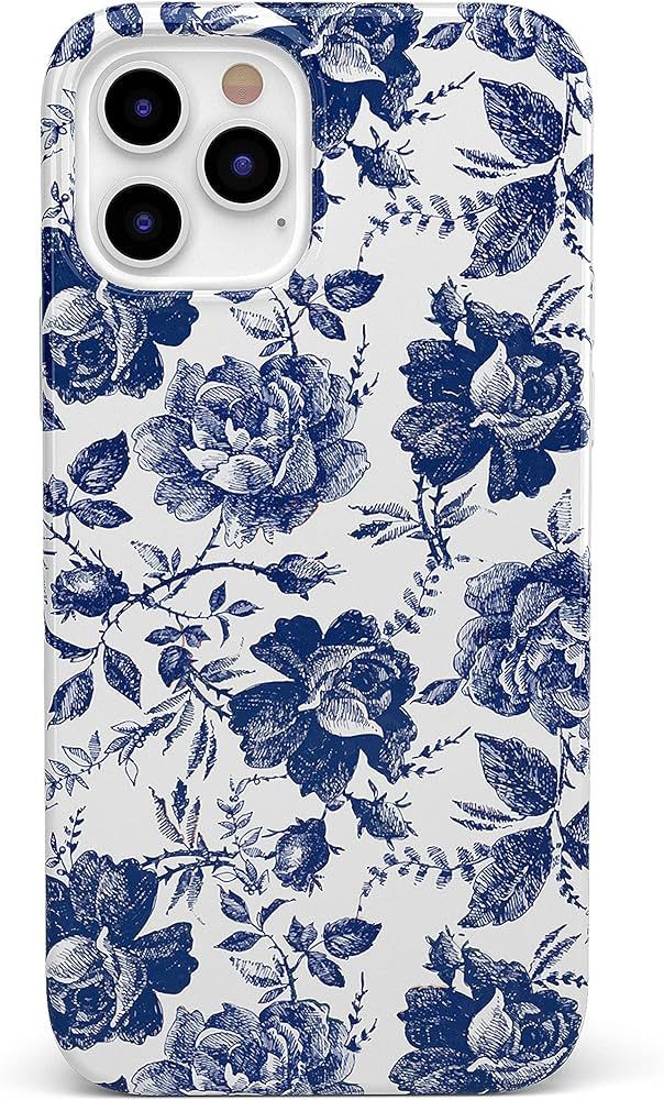 Casely iPhone 11 Pro Floral Case | Rose to Fame | Blue & White Rose Case | Amazon (US)