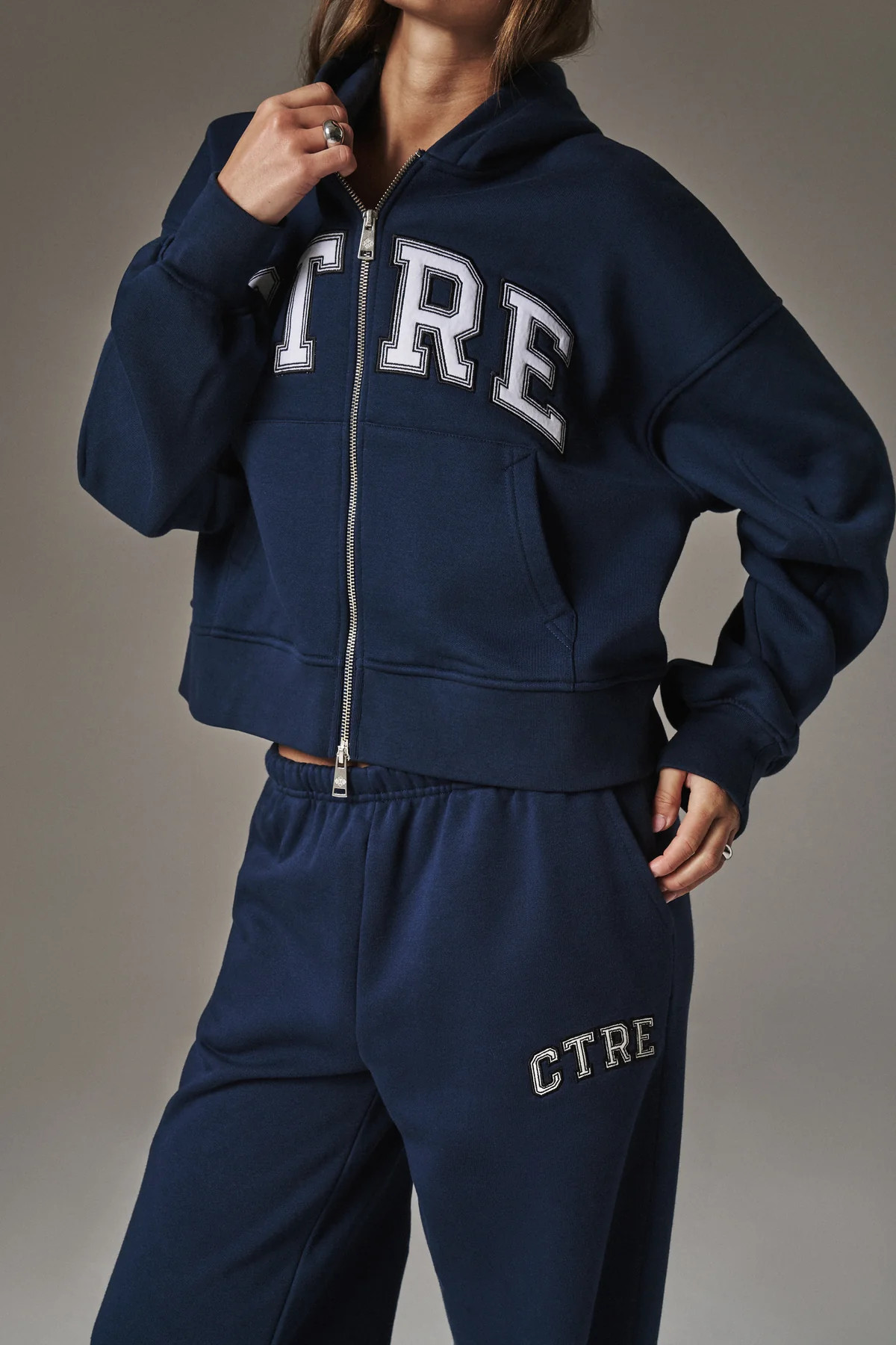 CTRE WIDE LEG JOGGERS - NAVY | The Couture Club