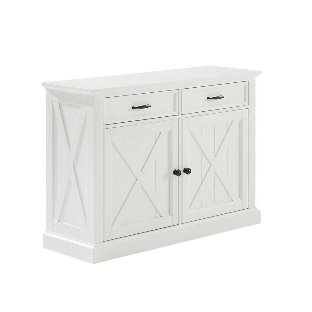 CROSLEY FURNITURE Clifton Distressed White Sideboard | The Home Depot