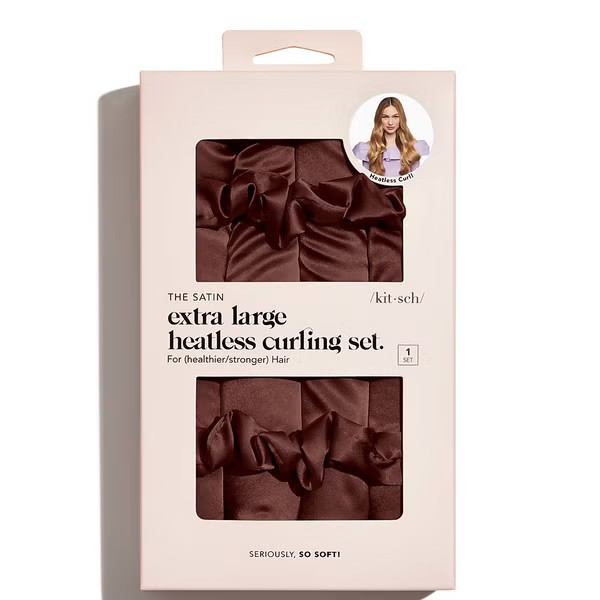 Kitsch XL Satin Heatless Curling Set - Chocolate | Look Fantastic (ROW)