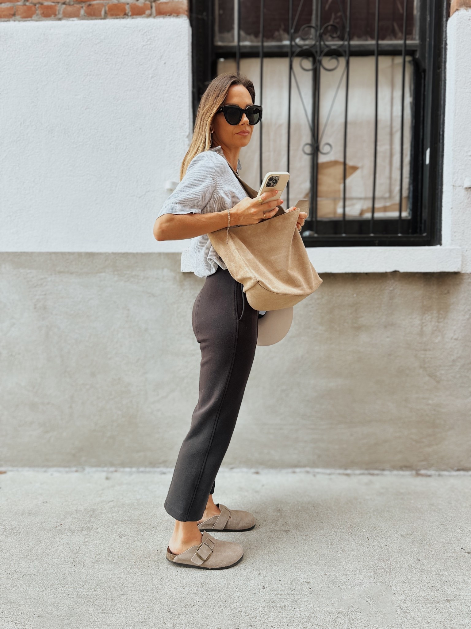 Comfy high quality and easy. That’s how I’d describe this outfit. Look elevated but feel like you’re wearing pajamas. Love the suede bag especially. Such a deal! The top is linen and insanely comfortable. The pants literally feel like pjs and the quality is so good! 

#LTKootd #LTKTravel #LTKmomlife