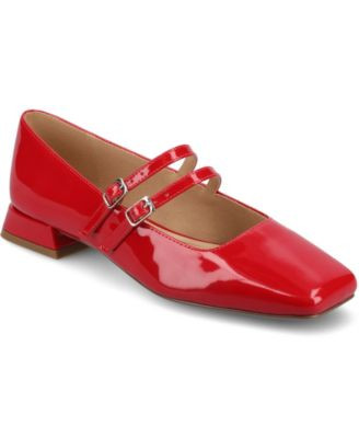Women's Gredah Square Toe Double Strap Mary Jane Flats | Macy's