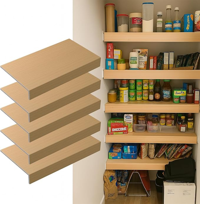 5 Pack 46x16in Wire Shelf Cover for Pantry, Closet, Kitchen – Waterproof Faux Wood-Look Wire Ra... | Amazon (US)