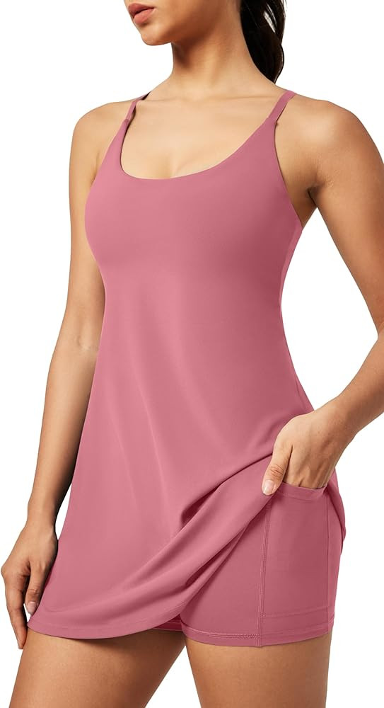 IUGA Tennis Dress for Women Athletic Golf Workout Dress with Built-in Shorts and Bra, Adjustable ... | Amazon (US)