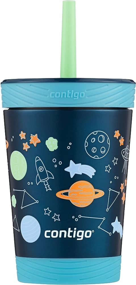 Contigo Kids Spill-Proof Stainless Steel 12oz Tumbler with Straw and Thermalock Lid, Blue Raspber... | Amazon (US)