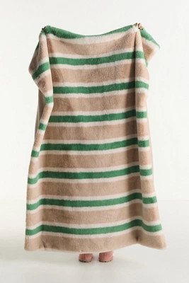 Maeve Printed Faux Fur Throw Blanket | Anthropologie (US)