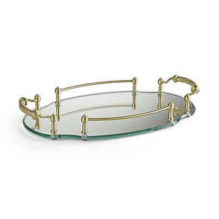 Frontgate Resort Collection Personalized Vanity Trays with Beveled Glass & Brass | Frontgate