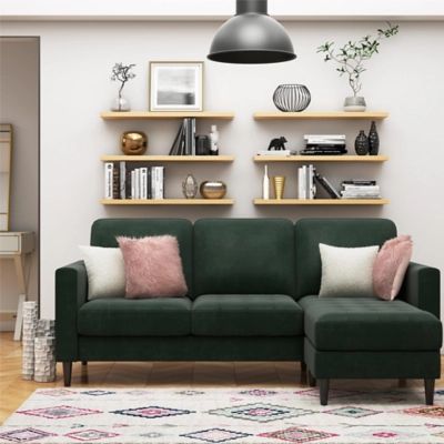 CosmoLiving CosmoLiving by Cosmopolitan Strummer Reversible Sectional Sofa, Green | Ashley Homestore