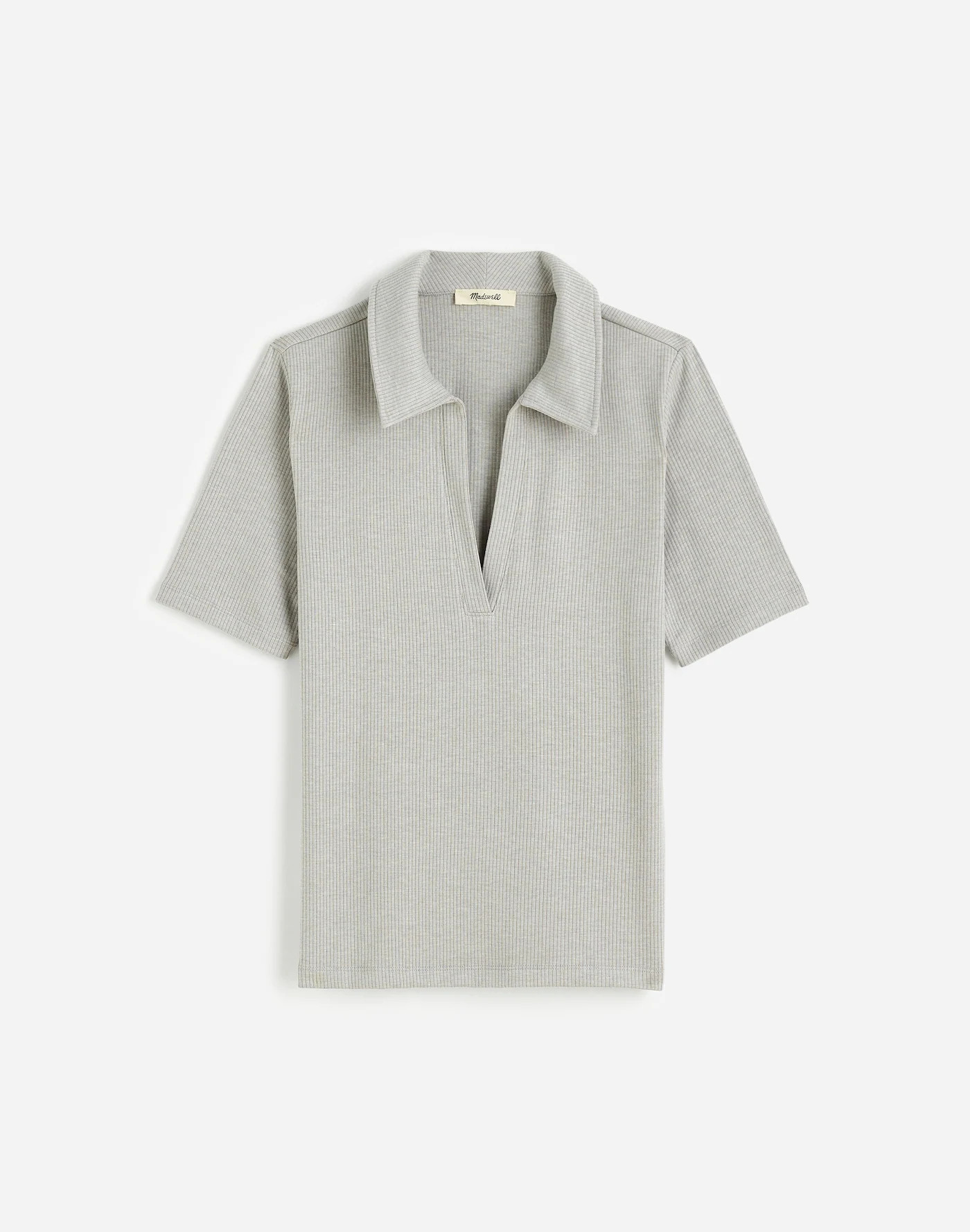 Drapey Rib Short-Sleeve Polo Top | Madewell | Madewell