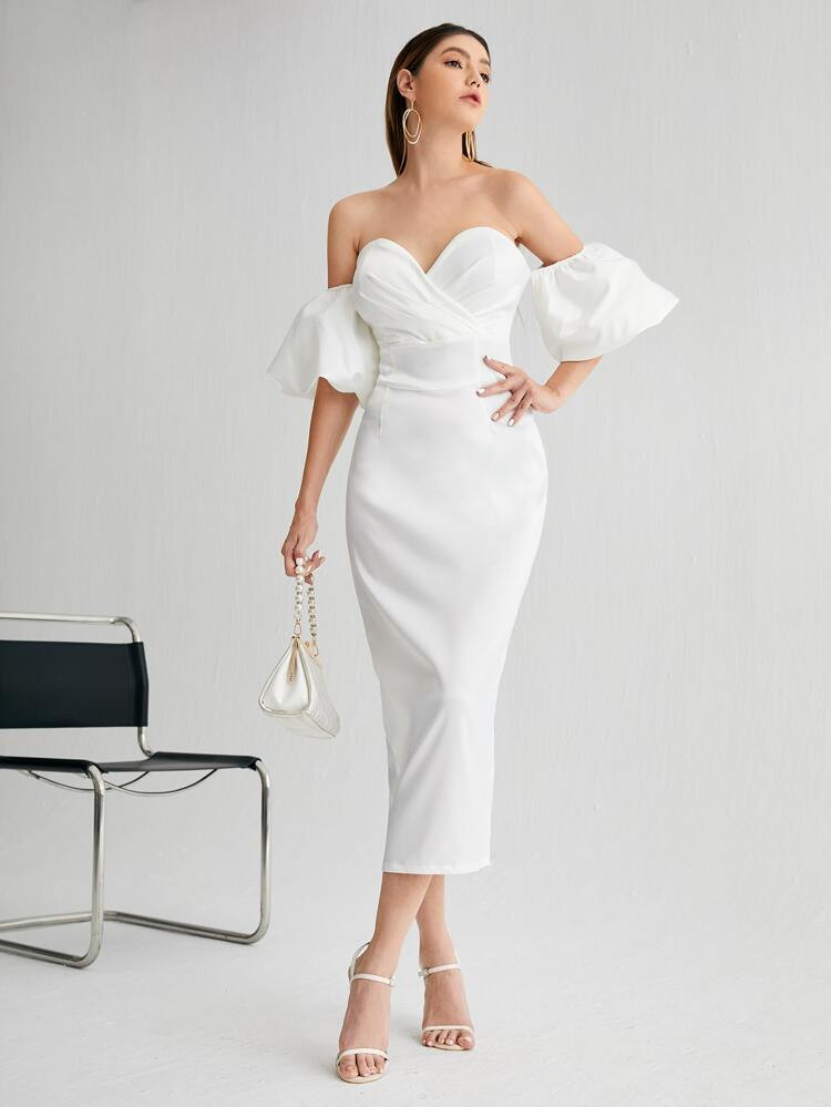 SHEIN Belle Off Shoulder Surplice Front Dress | SHEIN