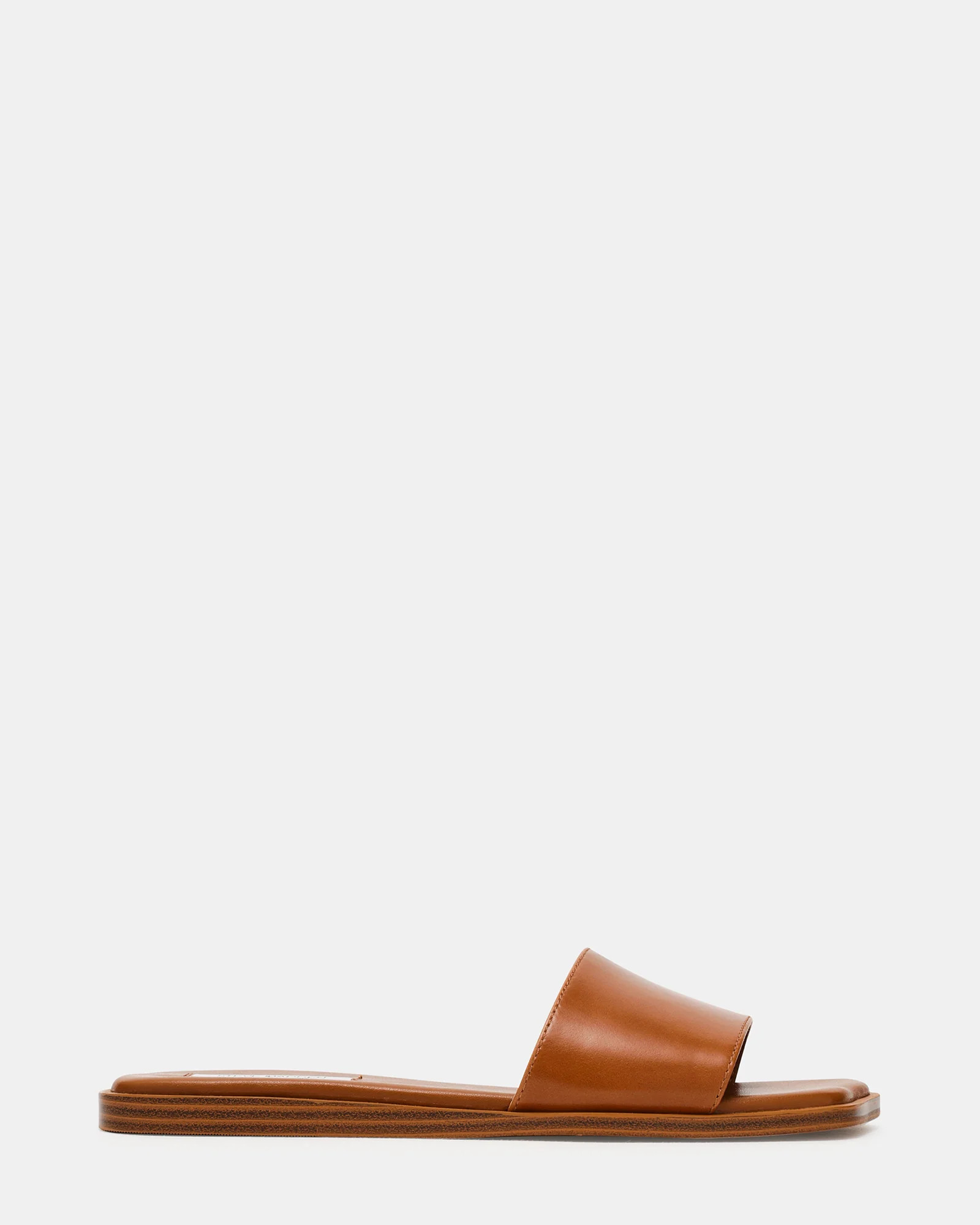 AVRA Tan Leather Wavy-Toe Slide Women's Sandal | Steve Madden (US)