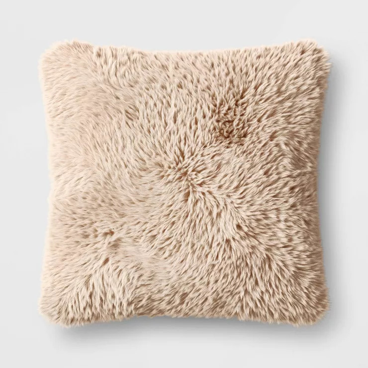 Tipped Long Faux Fur Throw Pillow - Threshold™ | Target