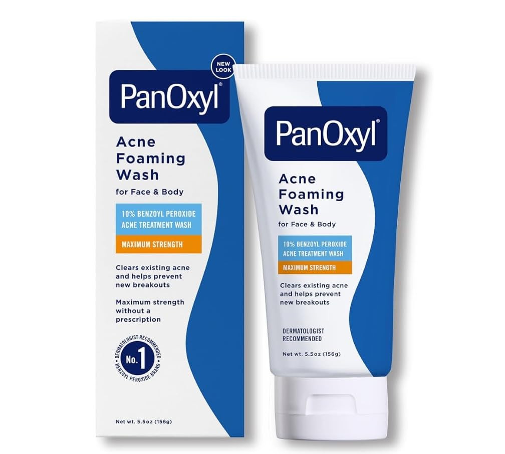 PanOxyl Acne Foaming Wash Benzoyl Peroxide 10% Maximum Strength Antimicrobial, 5.5 Oz | Amazon (US)