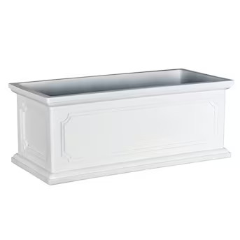 allen + roth Rectangle 20.59-in W x 8.62-in H x 20.59-in D White Resin Contemporary/Modern Indoor... | Lowe's