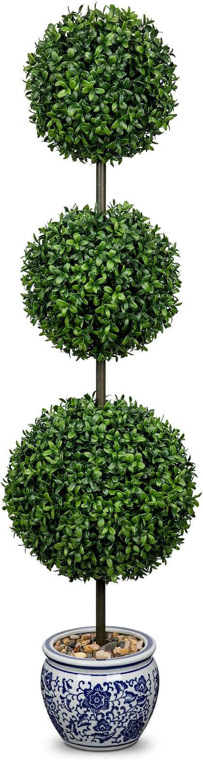3FT Topiary Trees Artificial Outdoor Trees for Porch UV Resistant Potted Shrubs Boxwood Topiary w... | Amazon (US)