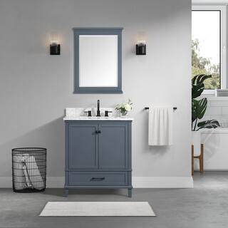 Home Decorators Collection Merryfield 31 in W x 22 in D x 35in H Single Sink Freestanding Bath Va... | The Home Depot
