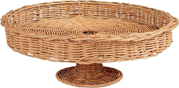 Creative Co-Op Decorative Hand-Woven Rattan Pedestal, Natural | Amazon (US)
