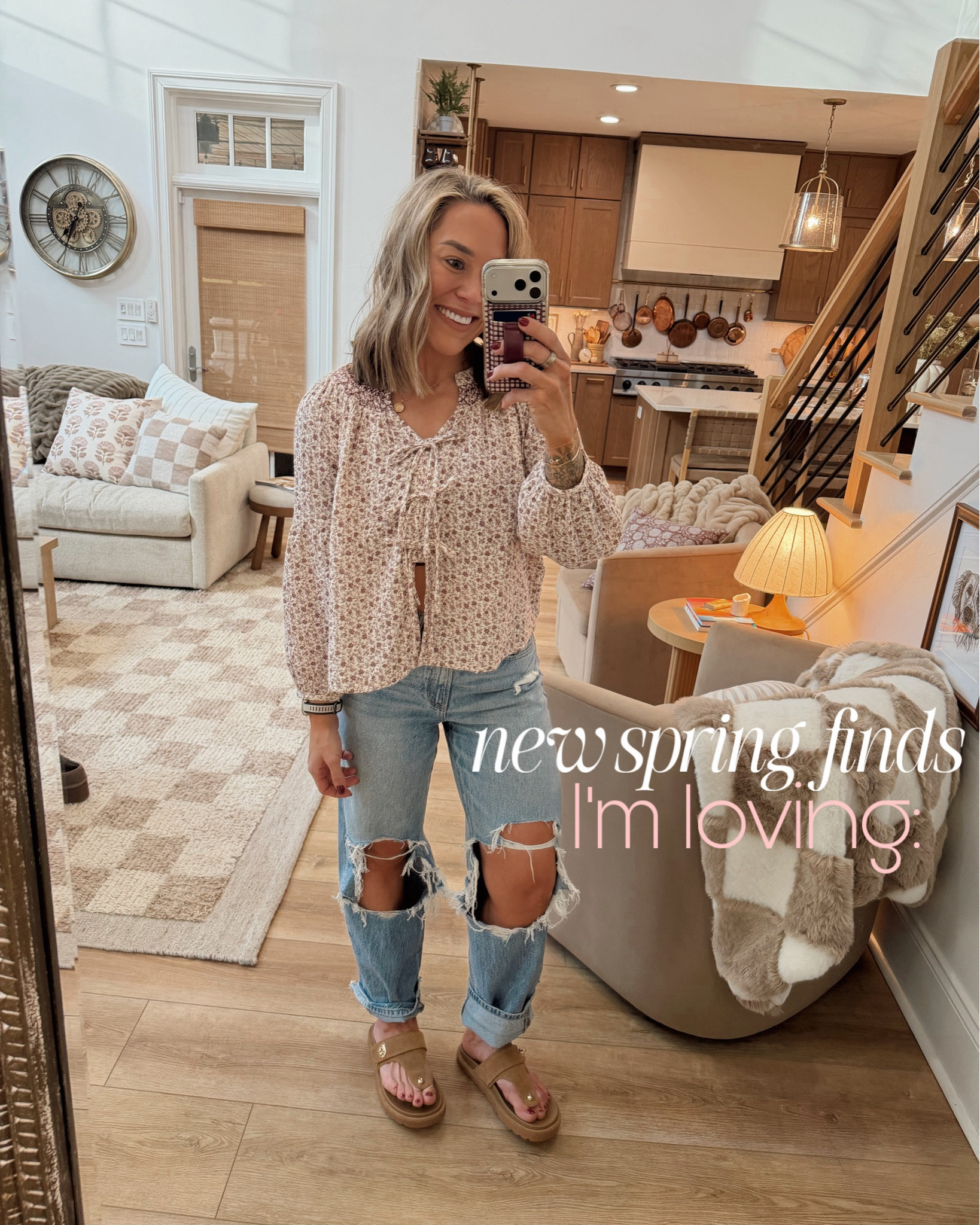 So many cutie affordable finds — all Target & Walmart💐🤎 sizing listed below 😍 my jeans are old from AE but I linked similar! 

•Floral top - S
•Sandals - I go a 1/2 size up!
•Black button up - XS
•Heart denim top w/ blue - XXL (runs small)
•White basic tee - S
•Red striped heart sweater - L
•Gold heart denim button up - L
•Gingham denim jacket - S
•Gray long sleeve underneath - S

Spring style / cute / casual / neutrals / ootd / denim / Holley Gabrielle 

#LTKootd #LTKSeasonal #LTKValentine