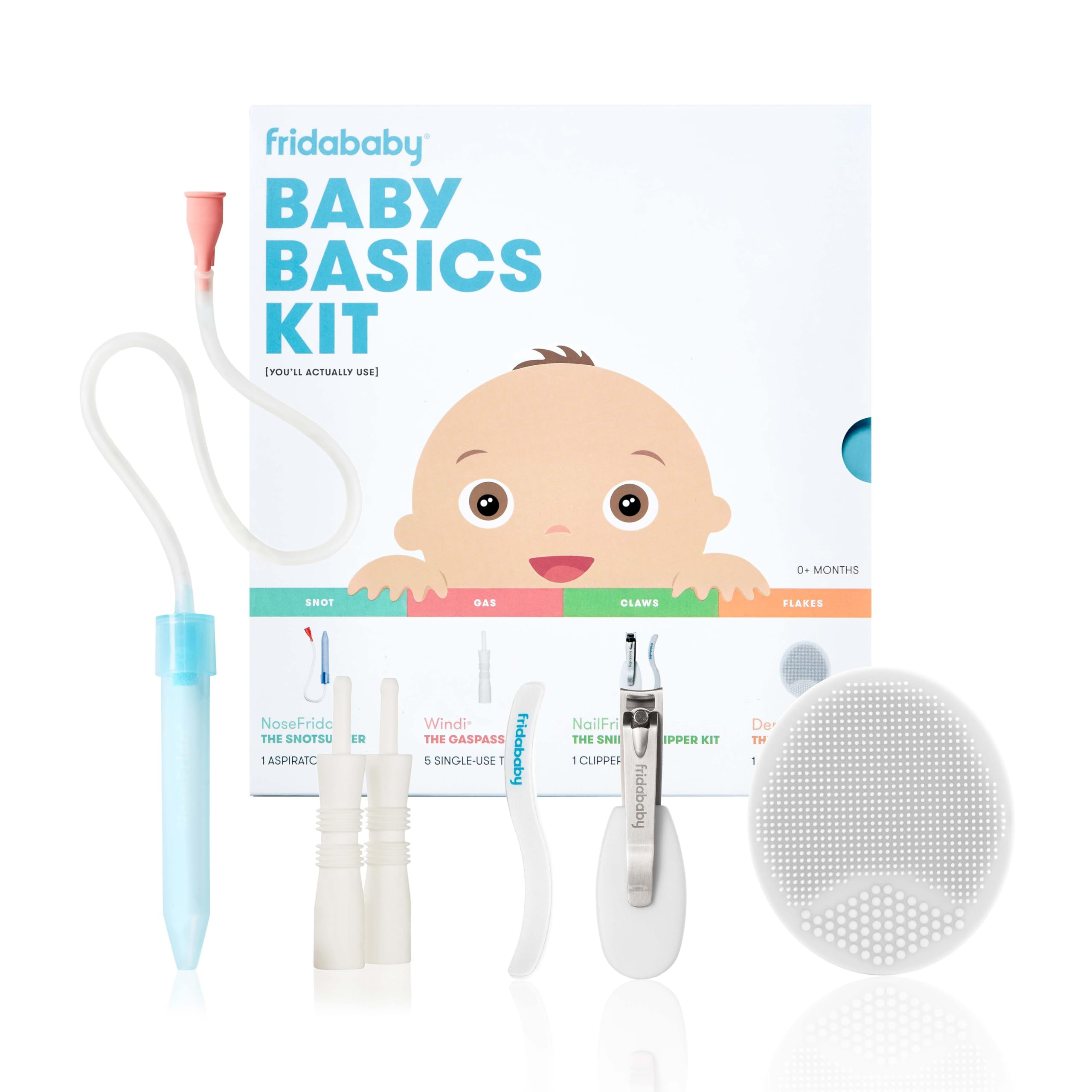 Frida Baby Basics Kit, Baby Essentials Kit Includes Nasal Aspirator Snotsucker, NailFrida Nail Fi... | Amazon (US)
