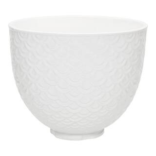 KitchenAid 5 Qt. White Mermaid Lace Textured Ceramic Bowl KSM2CB5TWM - The Home Depot | The Home Depot